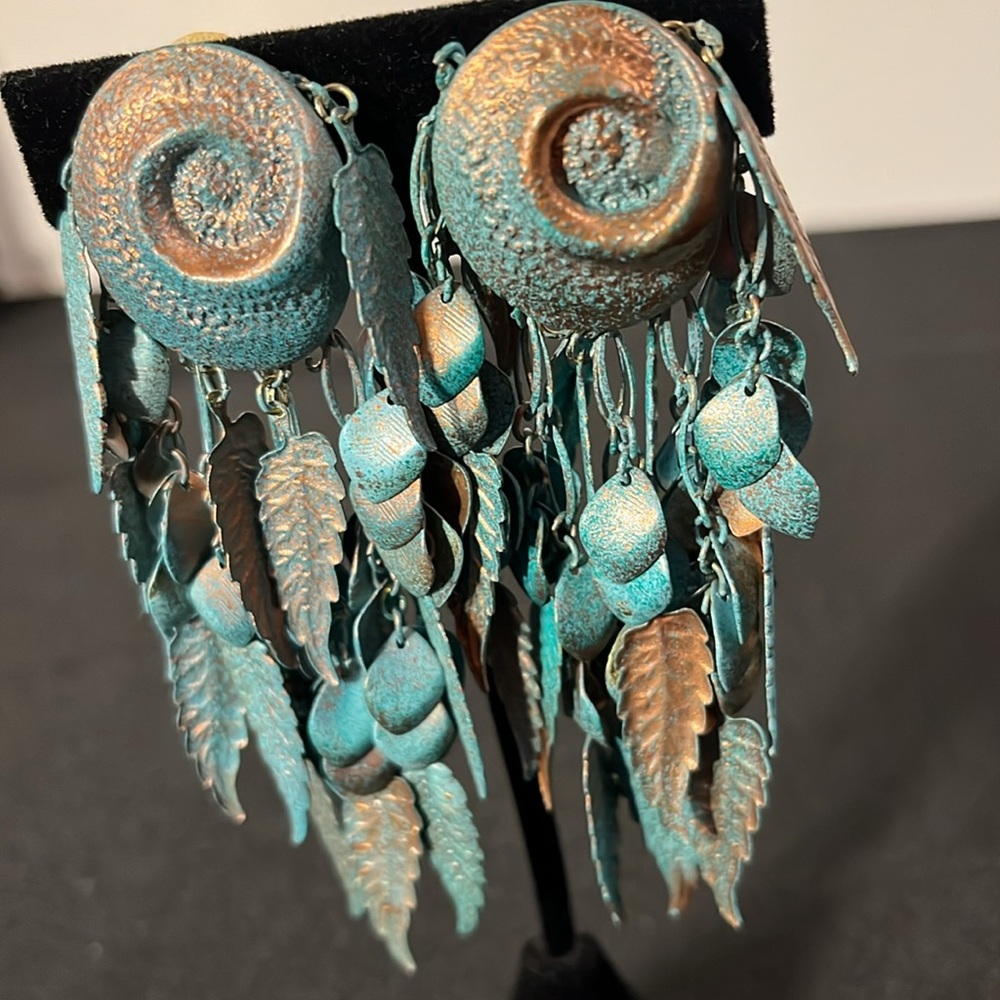 Sarah Coventry & Copper brushed on Turquoise Clip On Earrings. 2 pair. - Picture 2 of 16